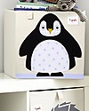 3 Sprouts Contenitore Portaoggetti - Pinguino Nero - Compatibile con scaffali Ikea Kallax Contenitori Portaoggetti