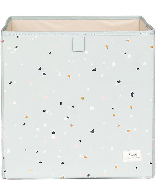 3 Sprouts Contenitore Portaoggetti - Terrazzo Verde - Poliestere Riciclato - 33x33x33 cm Contenitori Portaoggetti