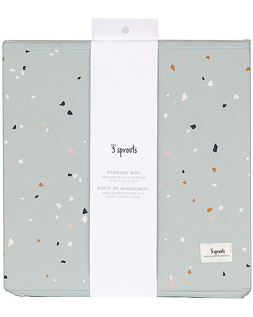 3 Sprouts Contenitore Portaoggetti - Terrazzo Verde - Poliestere Riciclato - 33x33x33 cm Contenitori Portaoggetti