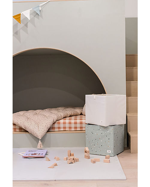 3 Sprouts Contenitore Portaoggetti - Terrazzo Verde - Poliestere Riciclato - 33x33x33 cm Contenitori Portaoggetti