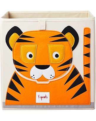 3 Sprouts Contenitore Portaoggetti - Tigre Arancione - Compatibile con scaffali Ikea Kallax Contenitori Porta Giochi