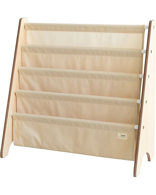 3 Sprouts Libreria Frontale Montessoriana - Beige - Poliestere Riciclato - 61 x 63 x 25,4 cm Librerie Montessoriane