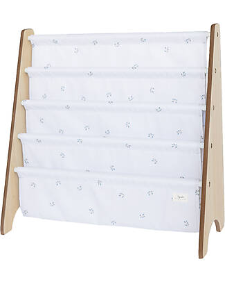 3 Sprouts Libreria Frontale Montessoriana - Blueberry Avorio - Poliestere Riciclato - 61x 63 x 25,4 cm Librerie Montessoriane