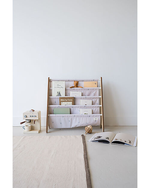 3 Sprouts Libreria Frontale Montessoriana - Blueberry Taupe - Poliestere Riciclato - 61x 63 x 25,4 cm Librerie Montessoriane