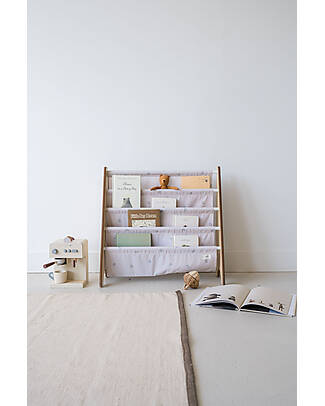 3 Sprouts Libreria Frontale Montessoriana - Blueberry Taupe - Poliestere Riciclato - 61x 63 x 25,4 cm Librerie Montessoriane
