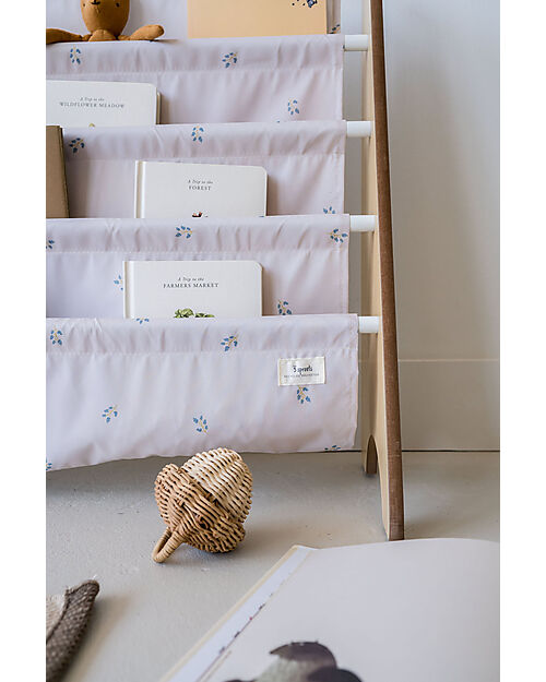 3 Sprouts Libreria Frontale Montessoriana - Blueberry Taupe - Poliestere Riciclato - 61x 63 x 25,4 cm Librerie Montessoriane