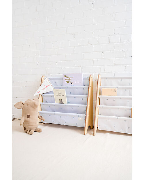 3 Sprouts Libreria Frontale Montessoriana - Blueberry Taupe - Poliestere Riciclato - 61x 63 x 25,4 cm Librerie Montessoriane