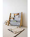 3 Sprouts Libreria Frontale Montessoriana - Gingham Blu - Poliestere Riciclato - 61x 63 x 25,4 cm Librerie Montessoriane