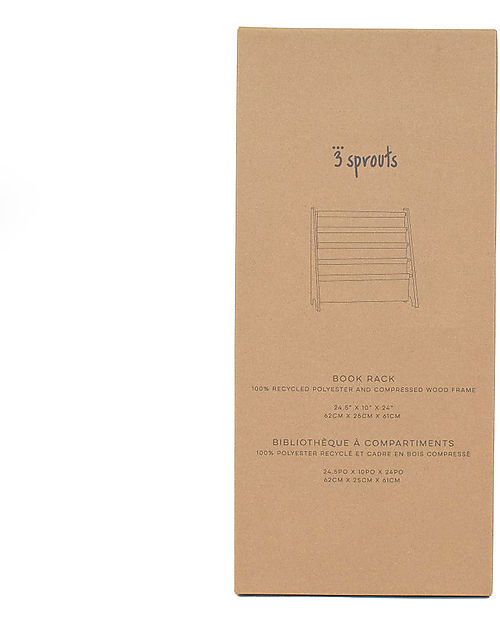 3 Sprouts Libreria Frontale Montessoriana - Grigio Chiaro - Poliestere Riciclato - 61x63 x25,4 cm Librerie Montessoriane