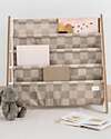 3 Sprouts Libreria Frontale Montessoriana - Scacchi - Beige - Poliestere Riciclato - 61x63 x25,4 cm Librerie Montessoriane