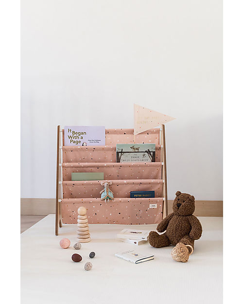 3 Sprouts Libreria Frontale Montessoriana - Terrazzo Argilla - Poliestere Riciclato - 61x63 x25,4 cm Librerie Montessoriane