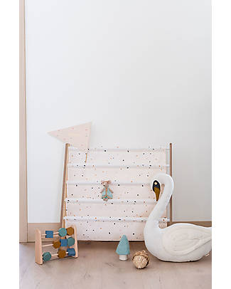 3 Sprouts Libreria Frontale Montessoriana - Terrazzo Crema - Poliestere Riciclato - 61x63 x25,4 cm Librerie Montessoriane