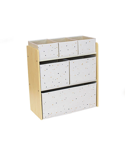 3 Sprouts Mobile Contenitore Portagiochi - Terrazzo Rosa - 70x61x28cm - 100% Materiale Riciclato Contenitori Portaoggetti