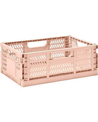3 Sprouts Modern Folding and Stackable Crate - Recycled Plastic - Medium - Clay - 27,94 x 21,59 x 12,7 cm Storage organisers