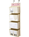 3 Sprouts Organizer da Muro con Ganci, 4 Tasche - Lama Bianco Portaoggetti da Muro