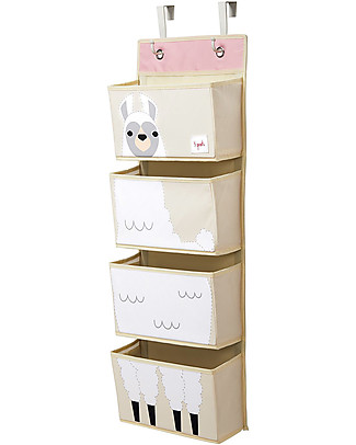 3 Sprouts Organizer da Muro con Ganci, 4 Tasche - Lama Bianco Portaoggetti da Muro