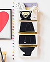 3 Sprouts Organizer da Muro con Ganci, 4 Tasche - Orso Nero Portaoggetti da Muro