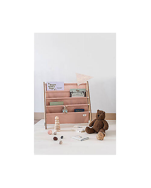 3 Sprouts OUTLET - Libreria Frontale Montessoriana - Argilla - Poliestere Riciclato - 61x63 x25,4 cm Contenitori Portaoggetti