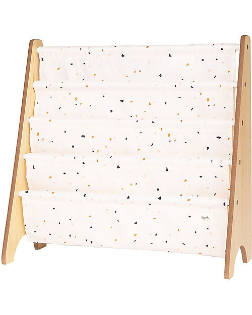 3 Sprouts OUTLET - Libreria Frontale Montessoriana - Terrazzo Crema - Poliestere Riciclato - 61x63 x25,4 cm Librerie Montessoriane