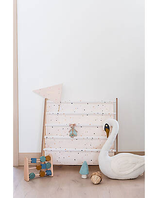 3 Sprouts OUTLET - Libreria Frontale Montessoriana - Terrazzo Crema - Poliestere Riciclato - 61x63 x25,4 cm Librerie Montessoriane
