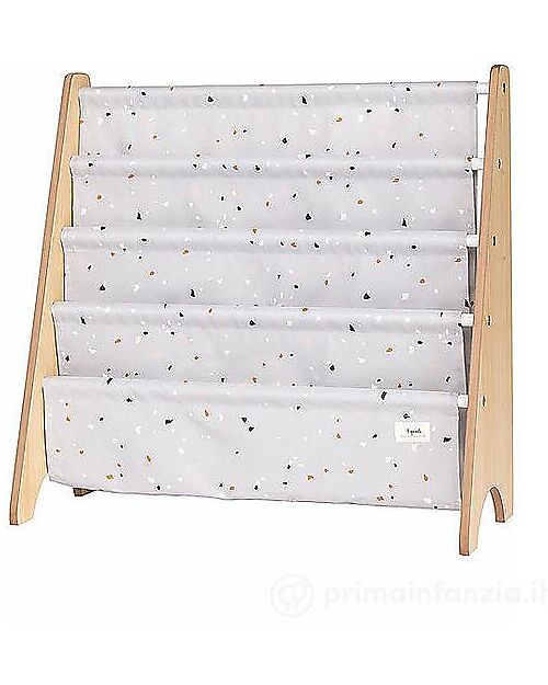 3 Sprouts OUTLET - Libreria Frontale Montessoriana - Terrazzo Grigio - Poliestere Riciclato - 61x63 x25,4 cm Librerie Montessoriane