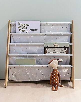 3 Sprouts OUTLET - Libreria Frontale Montessoriana - Terrazzo Grigio - Poliestere Riciclato - 61x63 x25,4 cm Librerie Montessoriane