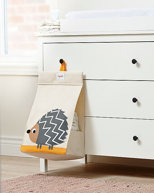 3 Sprouts Porta Pannolini Universale, Riccio Grigio - Tela di cotone Fasciatoi