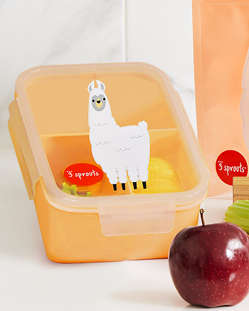 3 Sprouts Porta Pranzo Bento 3 Scomparti - Lama Pesca Porta Merenda
