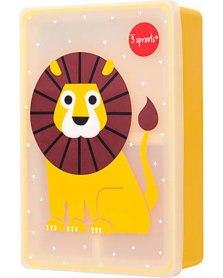 3 Sprouts Porta Pranzo Bento - Lion Giallo - 3 Scomparti - in Silicone
Porta Merenda