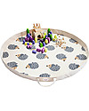 3 Sprouts Tappeto Gioco e Borsa  2-in-1 in Tela di Cotone 100%, Riccio - 112 cm diametro Tappeti Porta Gioco