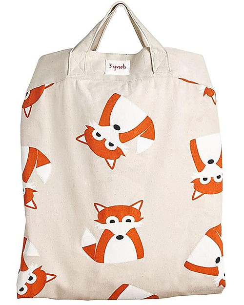 3 Sprouts Tappeto Gioco e Borsa  2-in-1 in Tela di Cotone 100%, Volpe - 112 cm diametro Tappeti Gioco