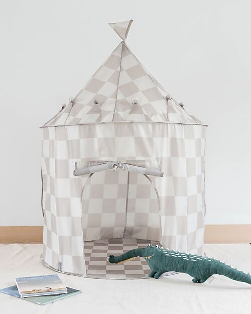 3 Sprouts Tenda da Gioco - Scacchi - Beige - 100% Poliestere Riciclato Tende Gioco