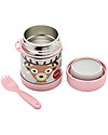 3 Sprouts Thermos Porta Cibo in Acciaio Inossidabile con Cucchiaio-Forchetta, 350 ml -  Cerbiatto Rosa Contenitori Termici