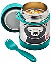 3 Sprouts Thermos Porta Cibo in Acciaio Inossidabile con Cucchiaio-Forchetta, 350 ml - Orso Petrolio Contenitori Termici