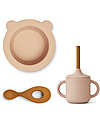 Set Pranzo Kali - 3 Pezzi - Rosa - 100% Silicone