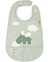 Bavaglio Impermeabile con Tasca - Happy Clouds - Verde - Certificato OEKO-TEX