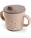 Tazza con Beccuccio - Happy Dots Cipria - 100% PP Alimentare Tazza con Beccuccio - Happy Dots Cipria - 100% PP Alimentare