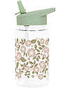 Borraccia con Cannuccia 450 ml - Fiori Verde Salvia - Senza BPA!