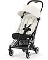 Passeggino Coya - Off White Telaio Chrome - Leggero e Ultracompatto dalla Nascita ai 4 Anni