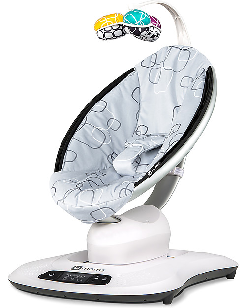 4moms Sdraietta a Dondolo Elettrica MamaRoo 4.0 - Silver Plush - Simula il Dondolio dei Genitori Sdraiette_