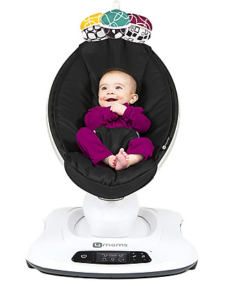 4moms Sdraietta MamaRoo 4.0, Classic Black - Simula il Dondolio dei Genitori Sdraiette_