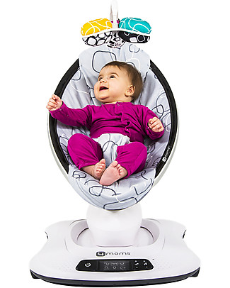 4moms Sdraietta MamaRoo 4.0, Silver Plush - Simula il Dondolio dei Genitori Sdraiette_