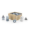 Scatola Forme Geometriche a Incastro in Legno - Blu - Legno di Faggio Certificato FSC