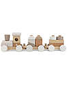 Trenino Giocattolo in Legno - Beige - Legno di Faggio Certificato FSC