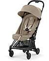 Passeggino Coya - Cozy Beige Telaio Matt Black - Leggero e Ultracompatto dalla Nascita ai 4 Anni