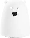 Luce da Notte Portatile Orsetto In Morbido Silicone - Bianco - 10x8.6 cm