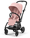 Passeggino Eezy S Twist + 2 - Candy Pink - Telaio Nero - Seduta Rotante a 360°