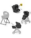 Electa System Quattro - Upper Black - Culla Standup + Seggiolino Auto Darwin Recline + Seduta Passeggino