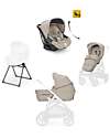 Aptica System Trio - Pashmina Beige - Seduta Passeggino + Culla Standup + Seggiolino Auto Darwin Recline