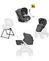 Aptica System Trio - Velvet Grey - Seduta Passeggino + Culla Standup + Seggiolino Auto Darwin Recline